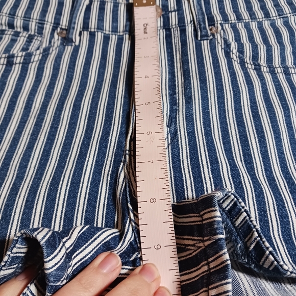 NWT American Eagle Hi Rise Shortie next level Stretch Striped Jean Short… - Picture 10 of 11